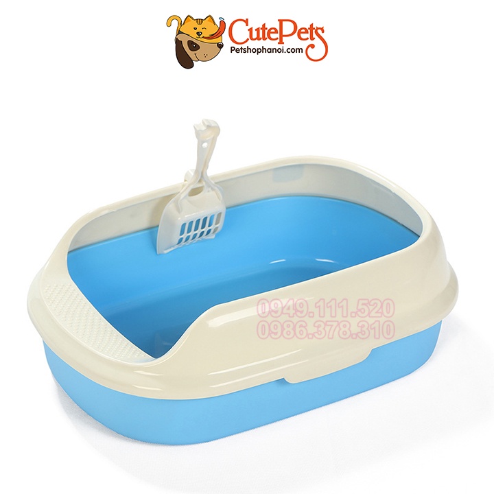 [Tặng Xẻng] Khay đựng cát vệ sinh cho mèo hình trứng nhỏ 40x28x13cm CutePets Phụ kiện thú cưng Pet shop Hà Nội