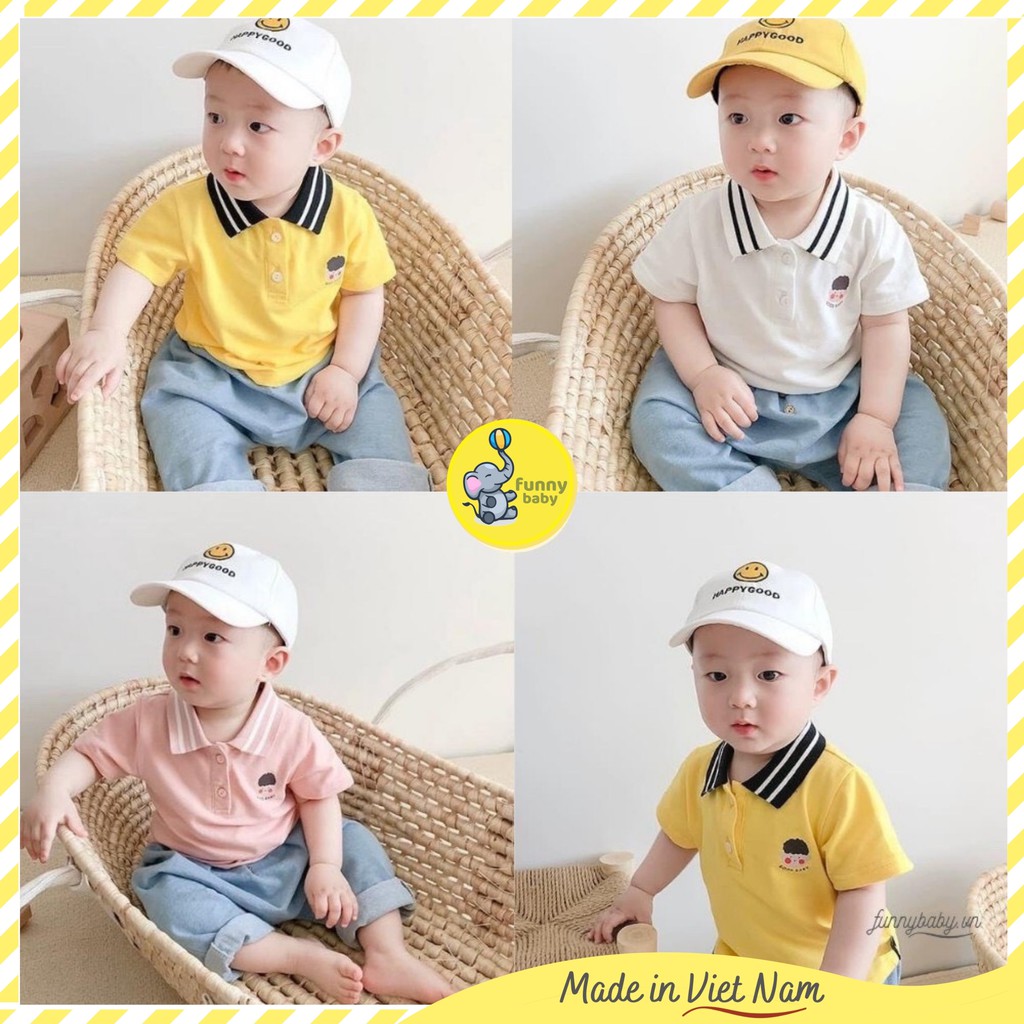 Áo Phông Có Cổ Chất Thun Lạnh Cho Bé (Size 6- 18kg)