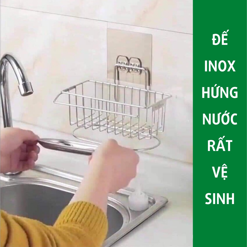 Giá để đồ rửa bát giỏ kệ inox treo miếng rửa chén