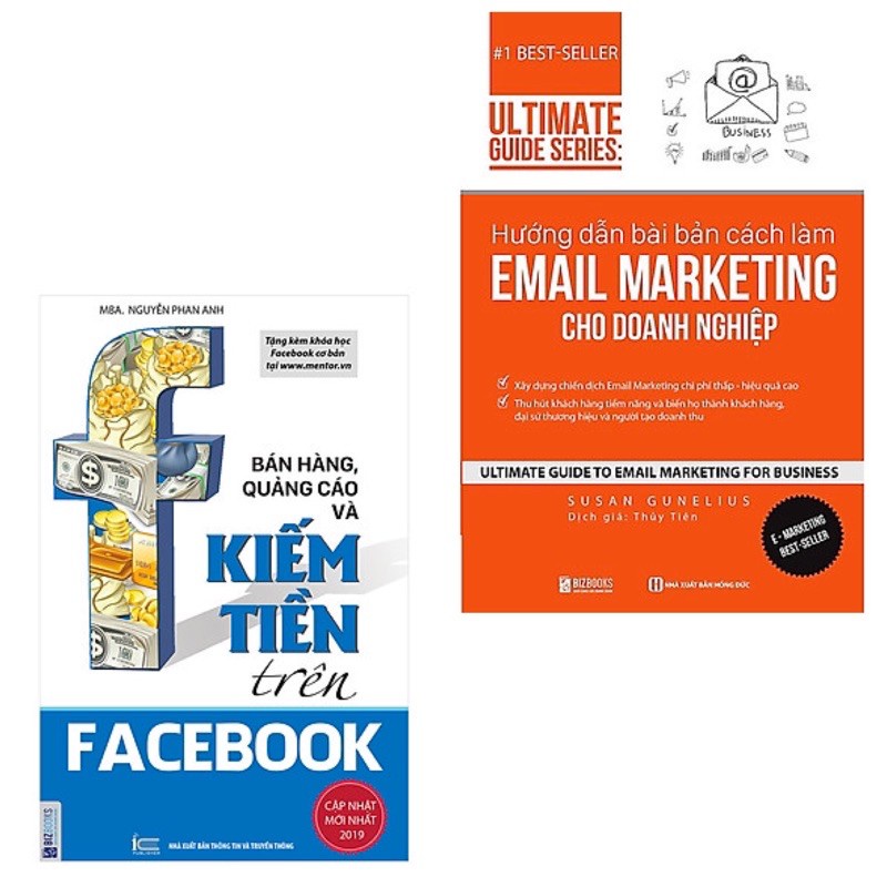 Sách - Combo Bán hàng Quảng cáo và Kiếm tiền trên Facebook +Hướng Dẫn Bài Bản Cách Làm Email Marketing Cho Doanh Nghiệp