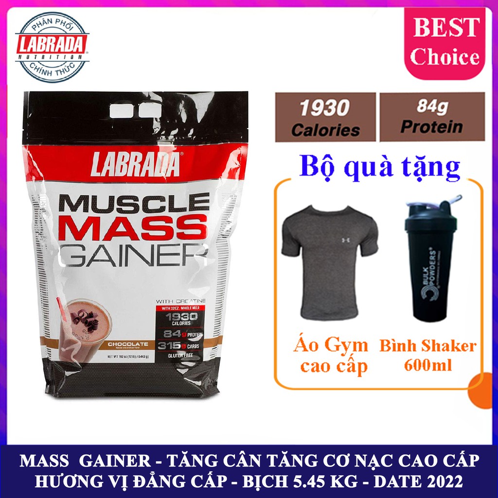 Sữa tăng cân tăng cơ Muscle Mass Gainer hương Chocolate bịch 5.4 kg - Hàng phân phối chính hãng BBT