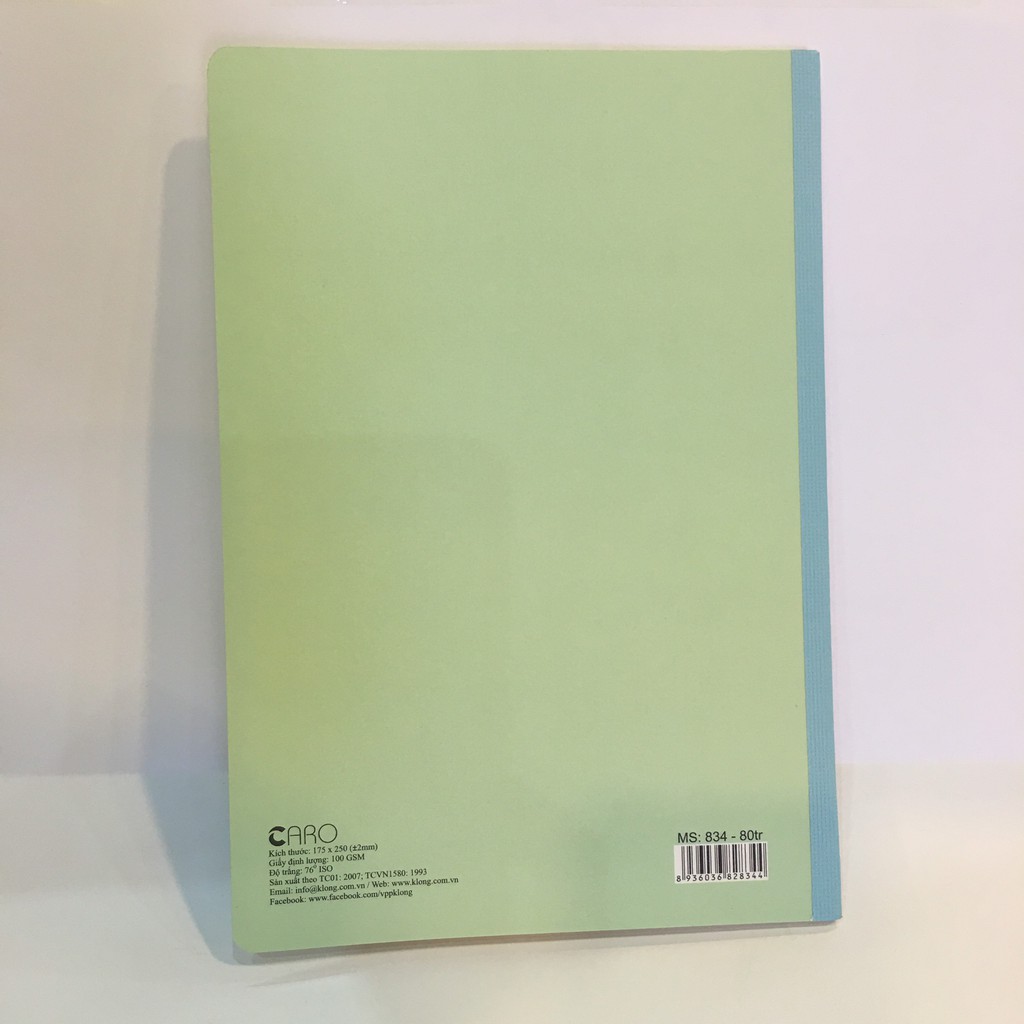 Vở Caro B5 80tr màu pastel Klong 834