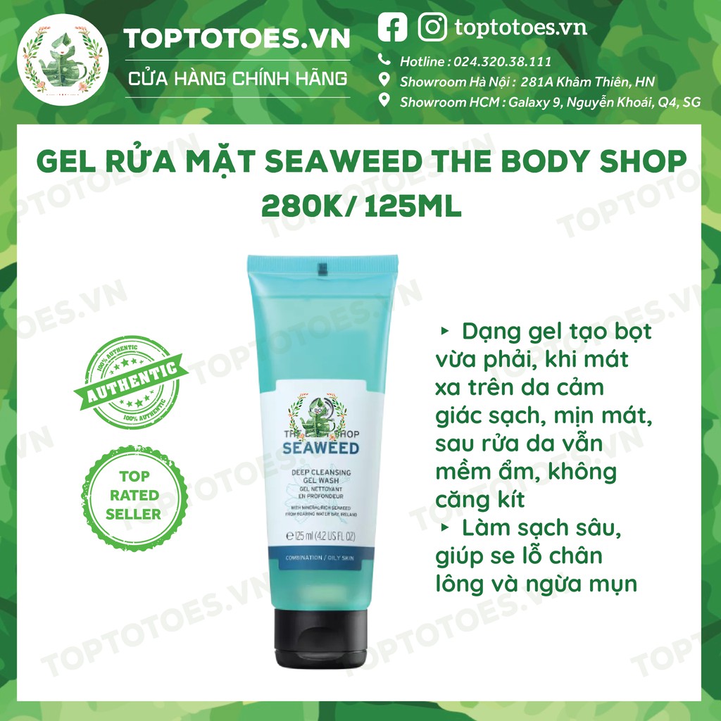 Gel rửa mặt The Body Shop Seaweed Deep Cleansing làm sạch sâu, kiềm dầu, ngừa mụn | BigBuy360 - bigbuy360.vn