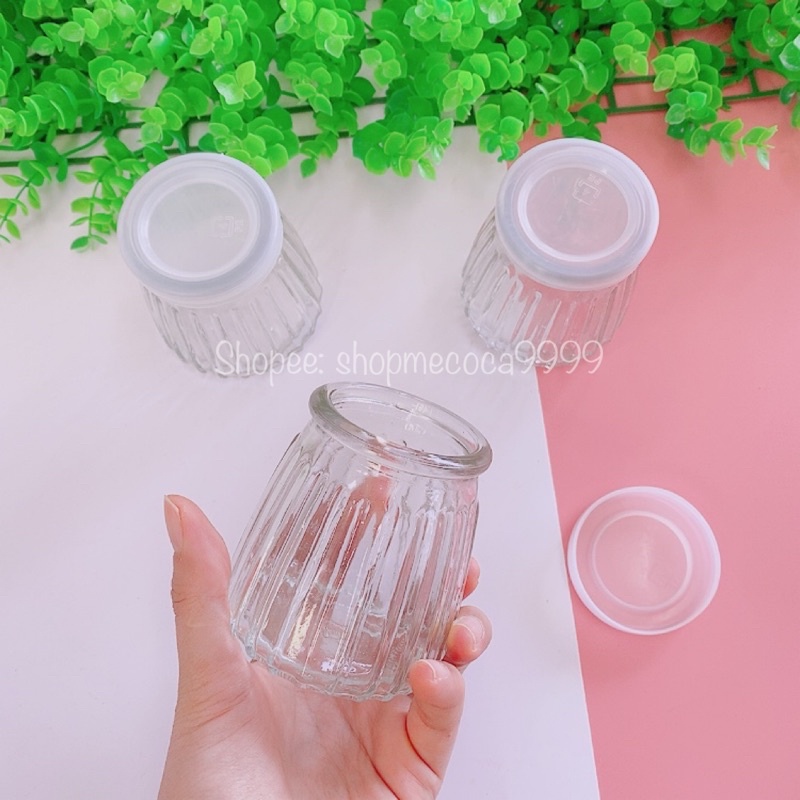 Hũ thủy tinh làm sữa chua thân sọc
