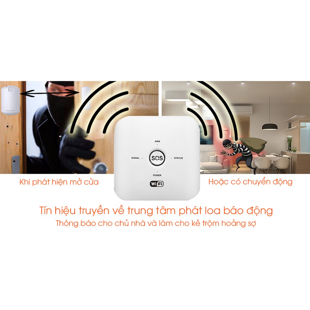Bộ Báo Động Chống Trộm Wifi Tuya Gọi Điện, Nhắn Tin & Thông Báo Đẩy Qua App  Z1- An ninh cho mọi nhà