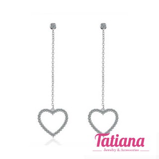 Bông tai dài trái tim lina - Tatiana - b2737