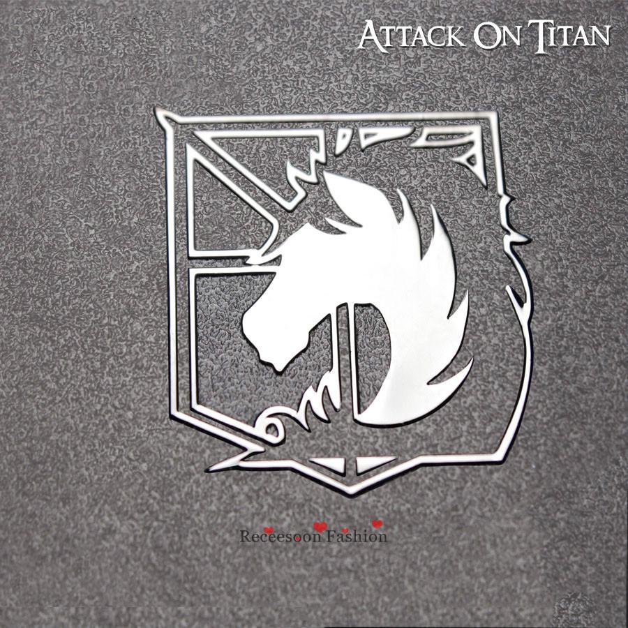 Bộ 2 miếng sticker hình Anime Attack on Titan