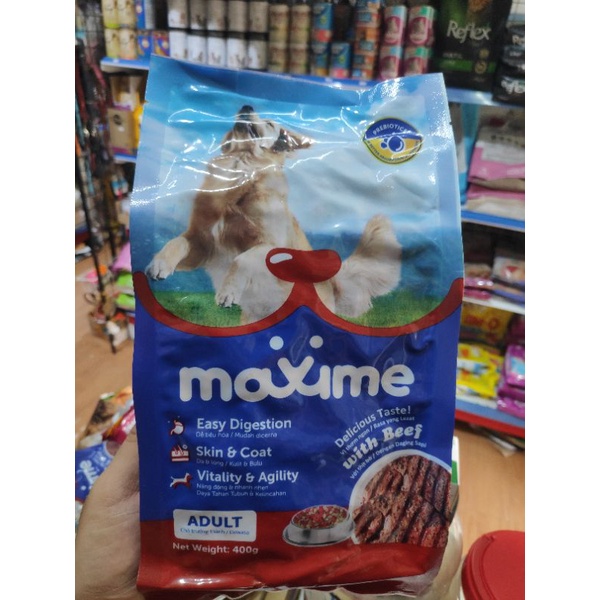 Thức ăn hạt chó Maxime Adult gói 400g vị bò