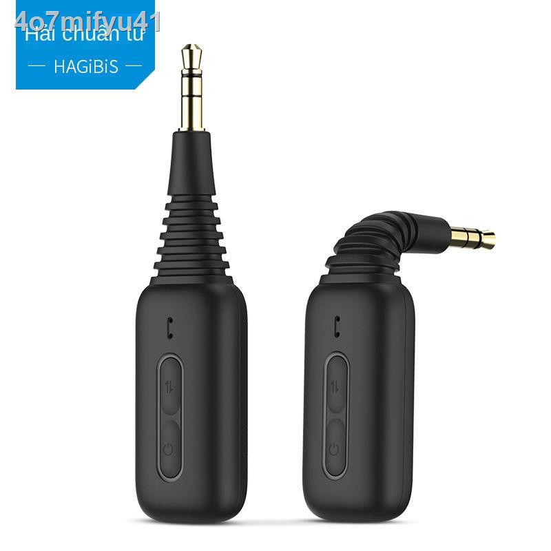 (Giá Hủy Diệt)◕✐❁Haibeisi ô tô Bộ thu Bluetooth AUX sang âm thanh không dây stick tai nghe 5.0 Đầu cắm 3.5mm
