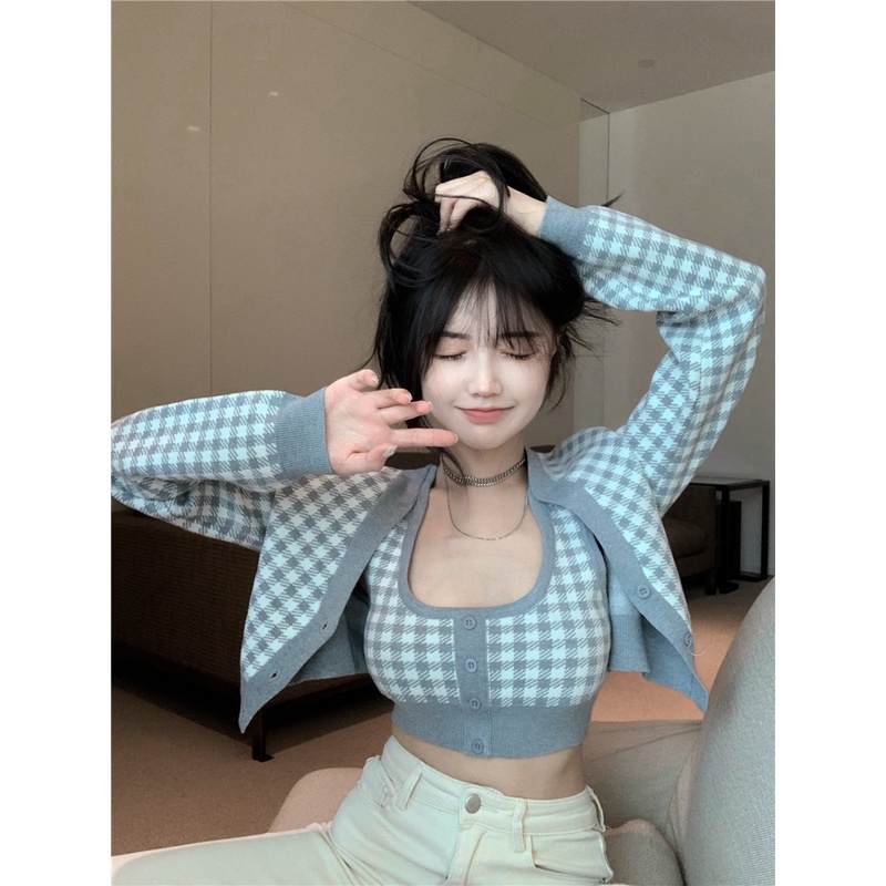 Áo Khoác Cardigan Dệt Kim Tay Dài Dáng Ngắn Họa Tiết Kẻ Sọc Phong Cách Retro Thời Trang Mới 2021 Dành Cho Bạn Gái | BigBuy360 - bigbuy360.vn