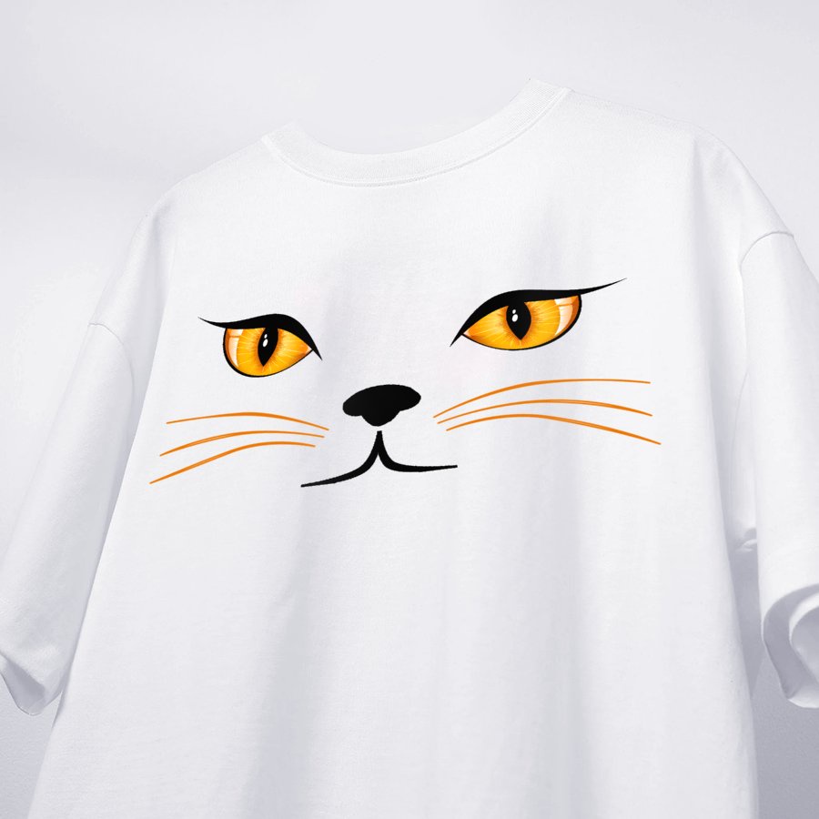 Áo thun mặt mèo trắng phông tay lỡ in hình meo vàng nhảy tiktok chính hãng MVR Ulzzang TT1410