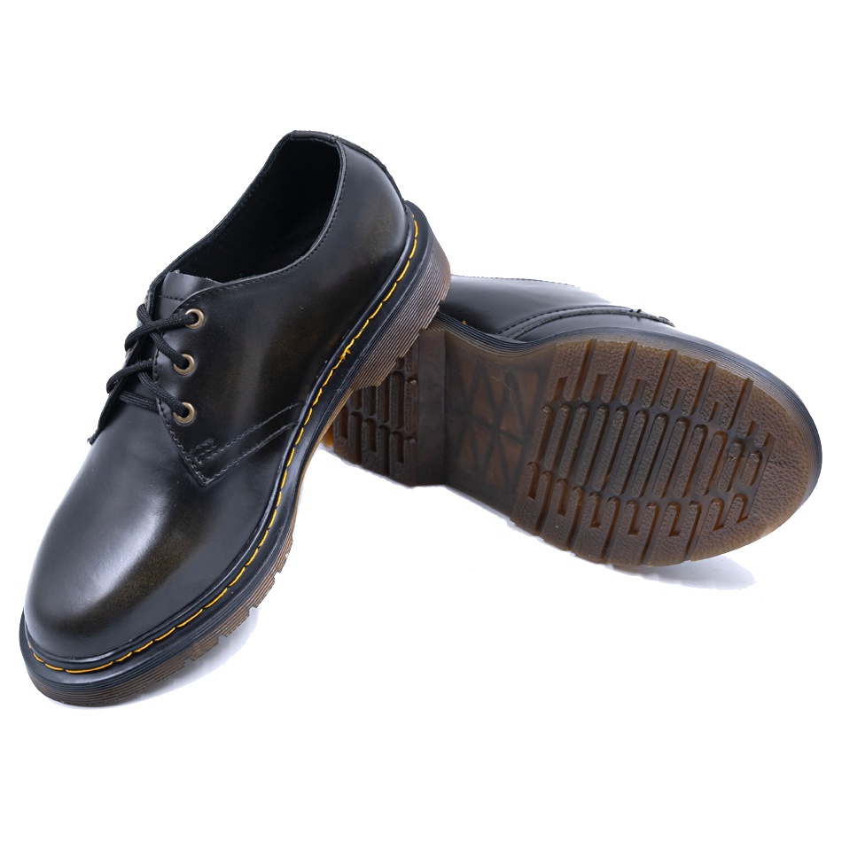 Giày nam da bò cao cấp Dr.martens 1461 MAD Shoes Đen Bẻ Xanh Rêu