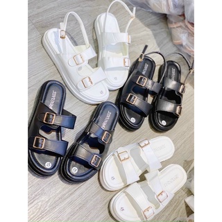 Sandal quai hậu và dép 2 quai ngang phối khuy basic