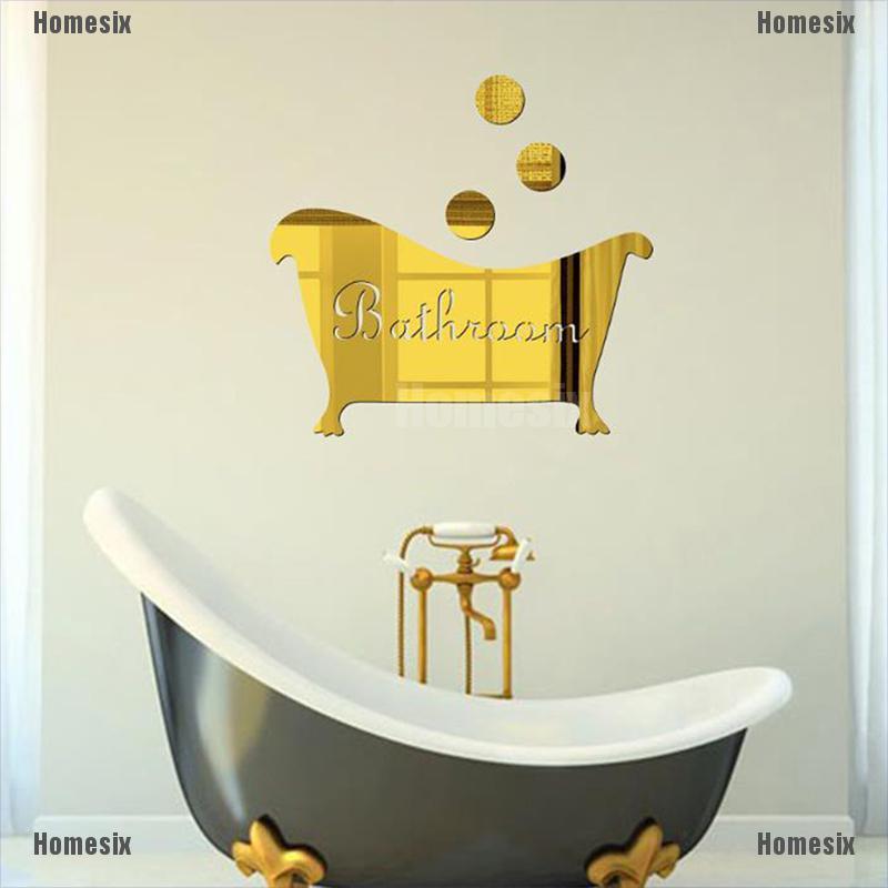 [zHMSI] Removable 3D Mirror Wall Stickers Bathroom Decal Art Mural Room DIY Decor Sign TYU