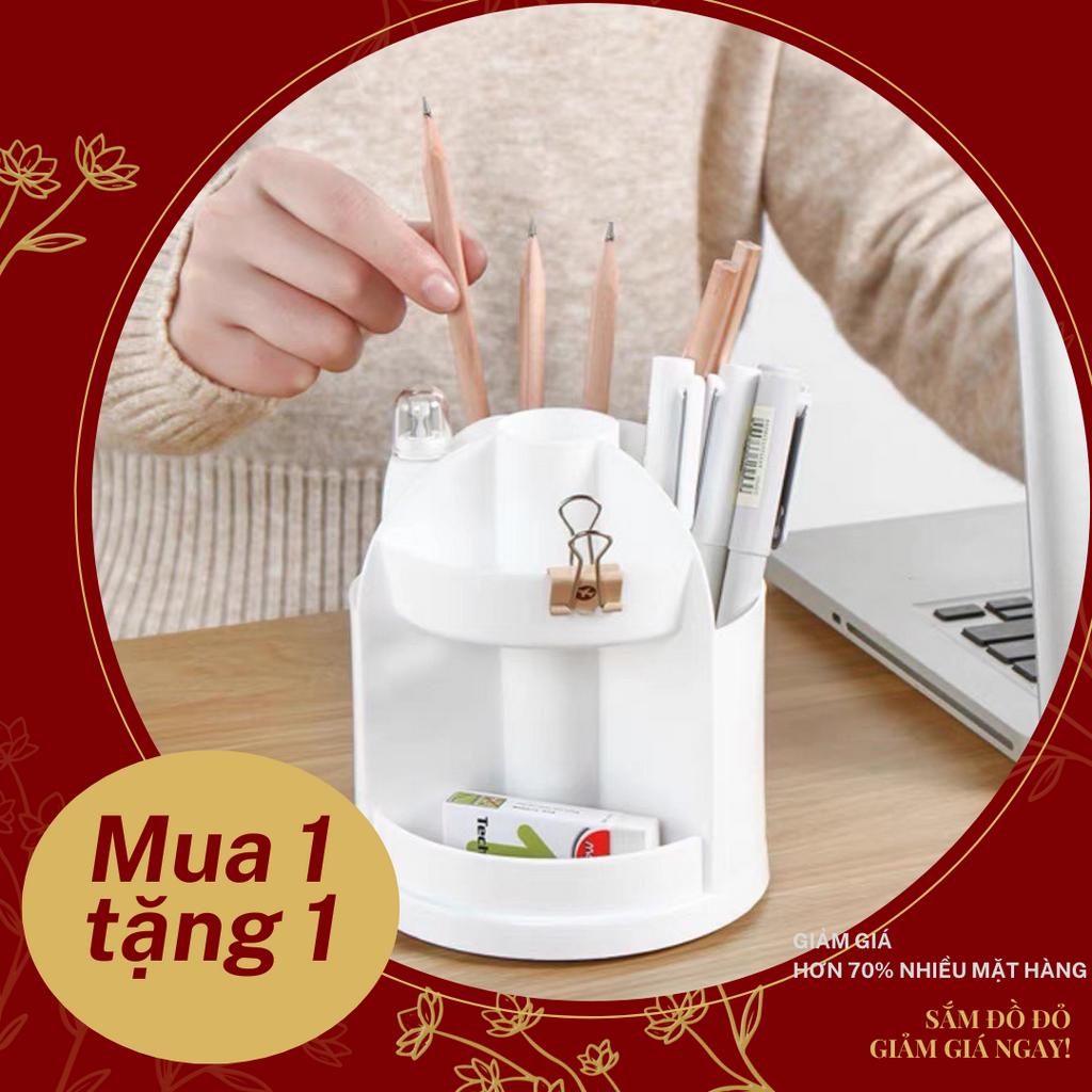 Hộp cắm bút để bàn xoay bằng chất liệu nhựa