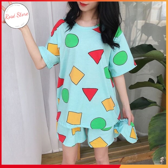 Đồ Bộ Nữ Cộc Tay Đồ Ngủ Nữ Form Rộng Bộ Mặc Nhà Dễ Thương Chất Thun Cotton Siêu Mát BTTL105 | BigBuy360 - bigbuy360.vn