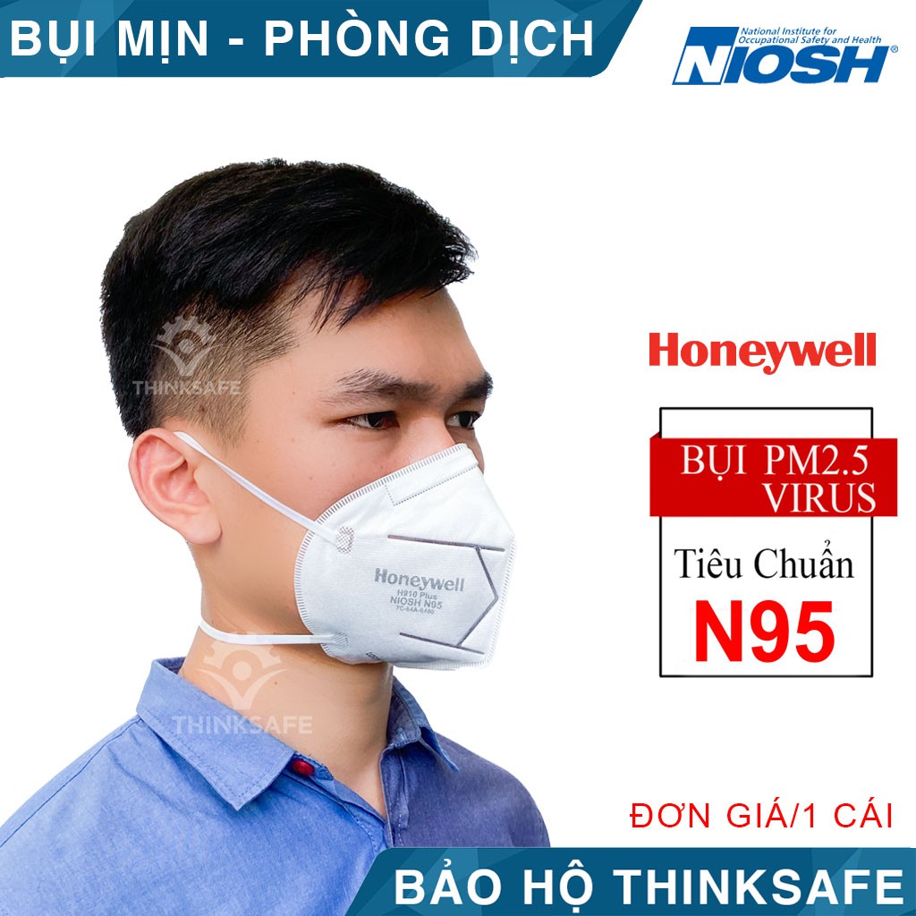 Khẩu trang N95 Honeywell H910 Plus - Khẩu trang 3d đạt tiêu chuẩn N95 chống bụi, phòng độc - Thinksafe