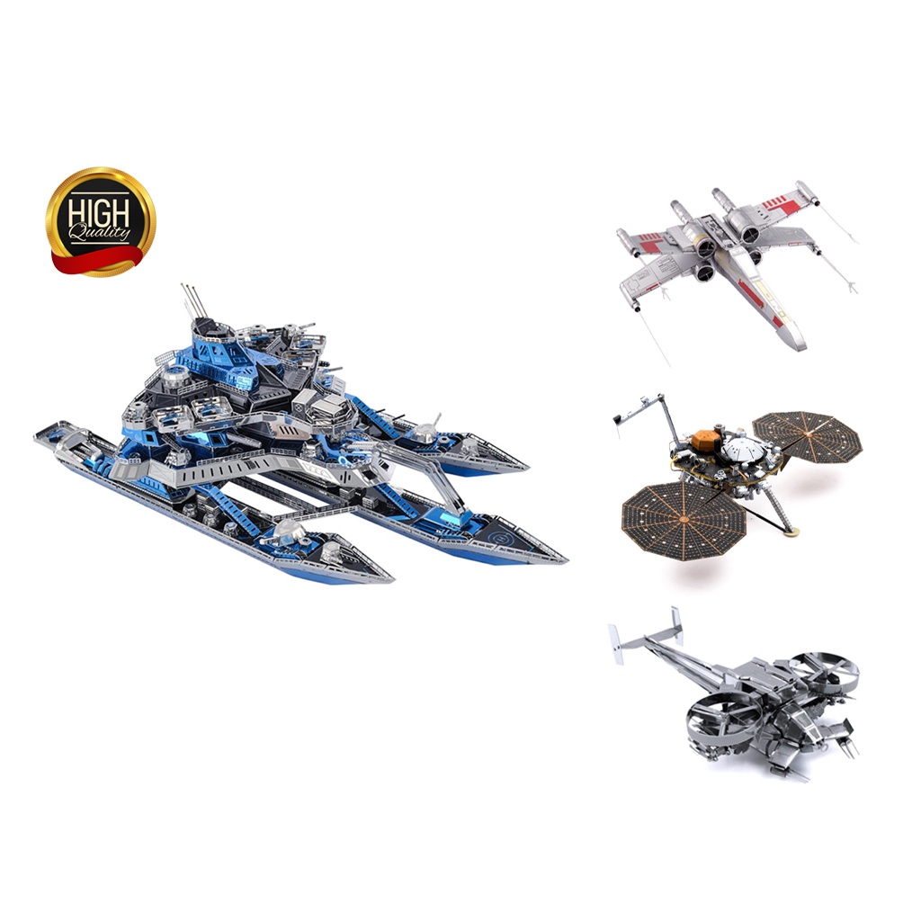 Mô hình tàu vũ trụ lắp ráp kim loại 3D Starwar/ Apollo/ NASA
