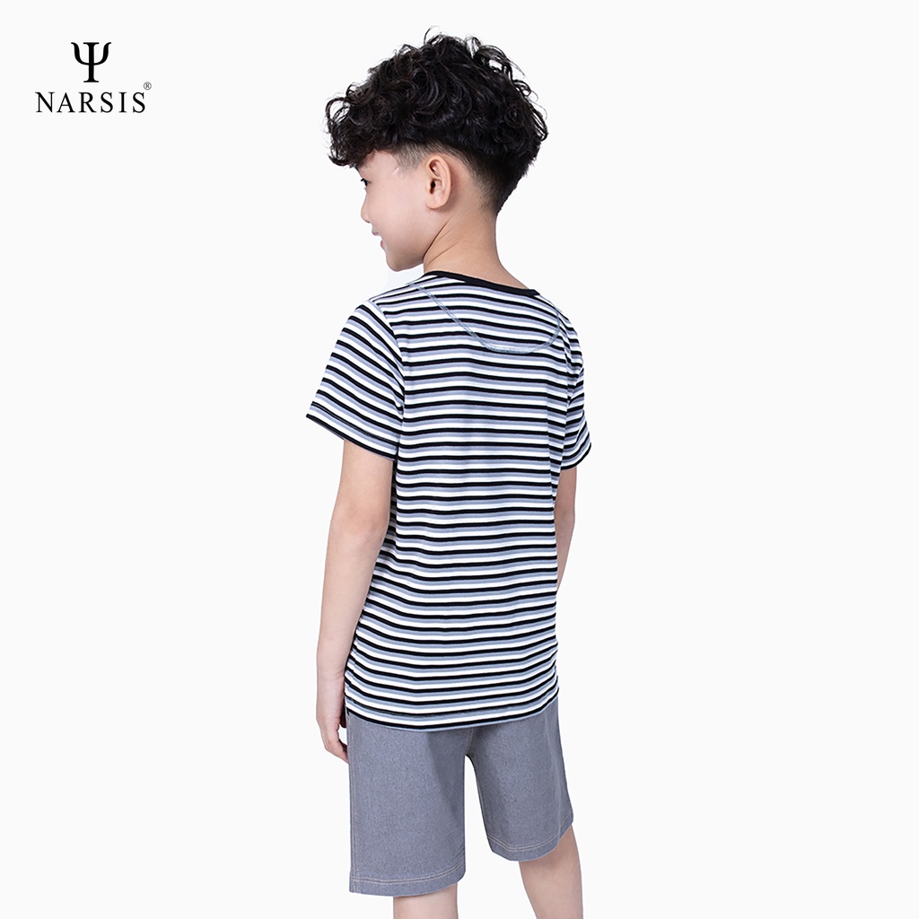 Đồ bộ bé trai mùa hè Narsis KE20911 áo Cotton quần chất kaki hàng thiết kế chính hãng