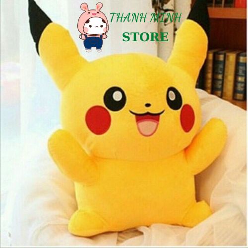 Gấu Bông Pikachu Pokemon Ngồi Cao Cấp THANH MINH STORE
