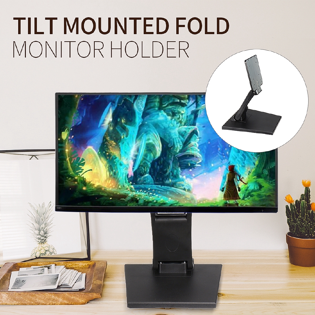 Nhựa Nghiêng Mounted Chủ Monitor Fold Đã xoay Đối với 10-27 Inch Màn hình LCD hiển thị Đứng Chủ PC Monitor TV