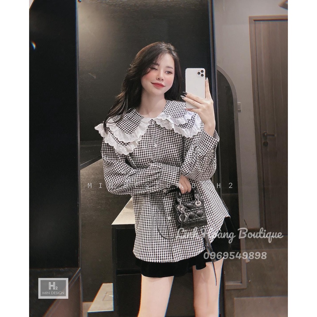 ÁO SƠ MI KẺ CỔ BÈO CEN FASHION