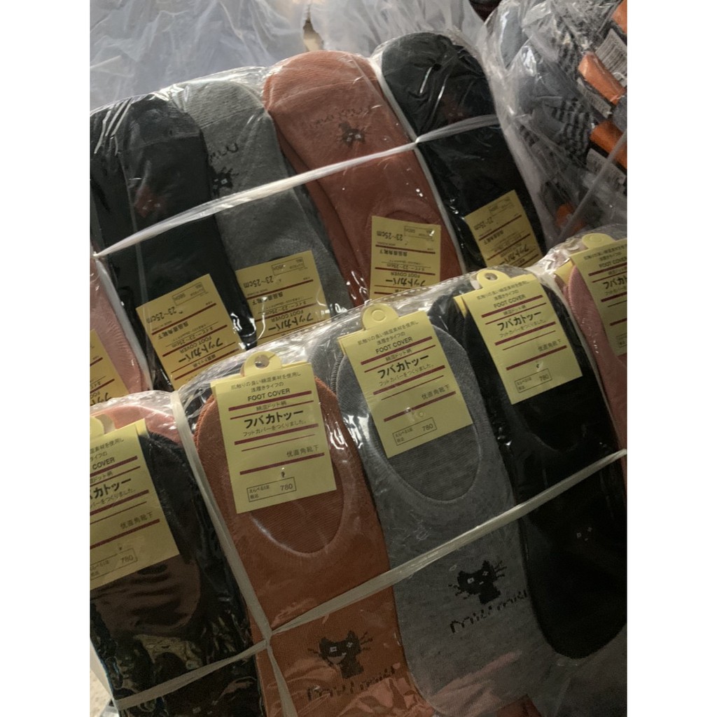 Sét 10 Đôi Tất Hài Nữ Hình Mèo Chất cotton