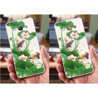 Ốp lưng Samsung A7 (dẻo viền trắng trong) - Hình Chim Công, Cá Chép, Cò