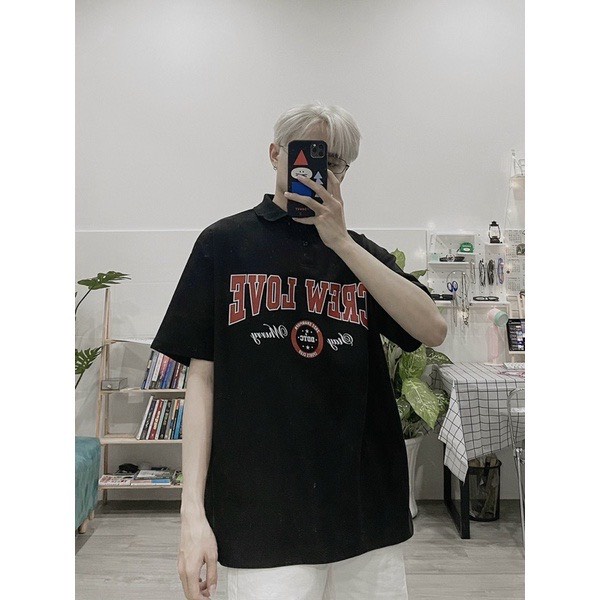 Áo thun polo CREWLOVE form rộng unisex nam nữ Zozo
