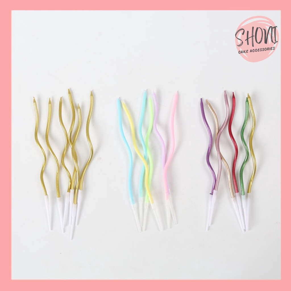 Nến Sinh Nhật Nhũ Dài Xoắn Trang Trí Bánh Kem