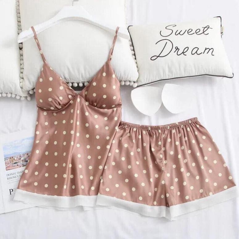 Bộ đồ ngủ đùi chấm bi mẫu 2