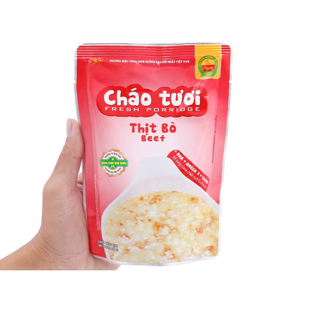 Cháo tươi thịt bò Cây Thị gói 260g