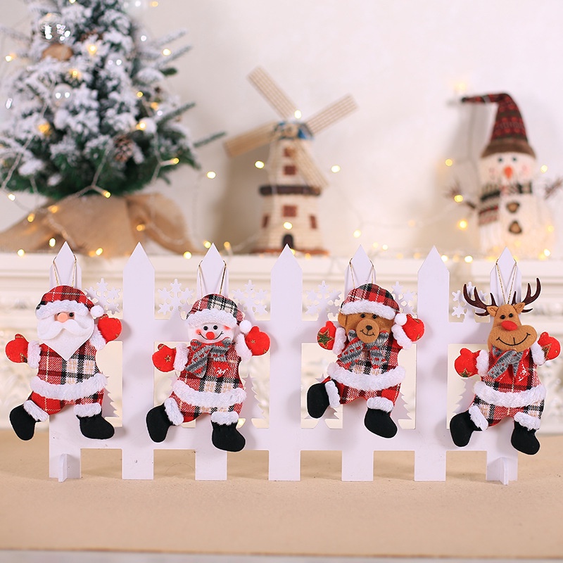 Phụ kiện treo trang trí cây thông giáng sinh hình ông già noel / tuần lộc dễ thương