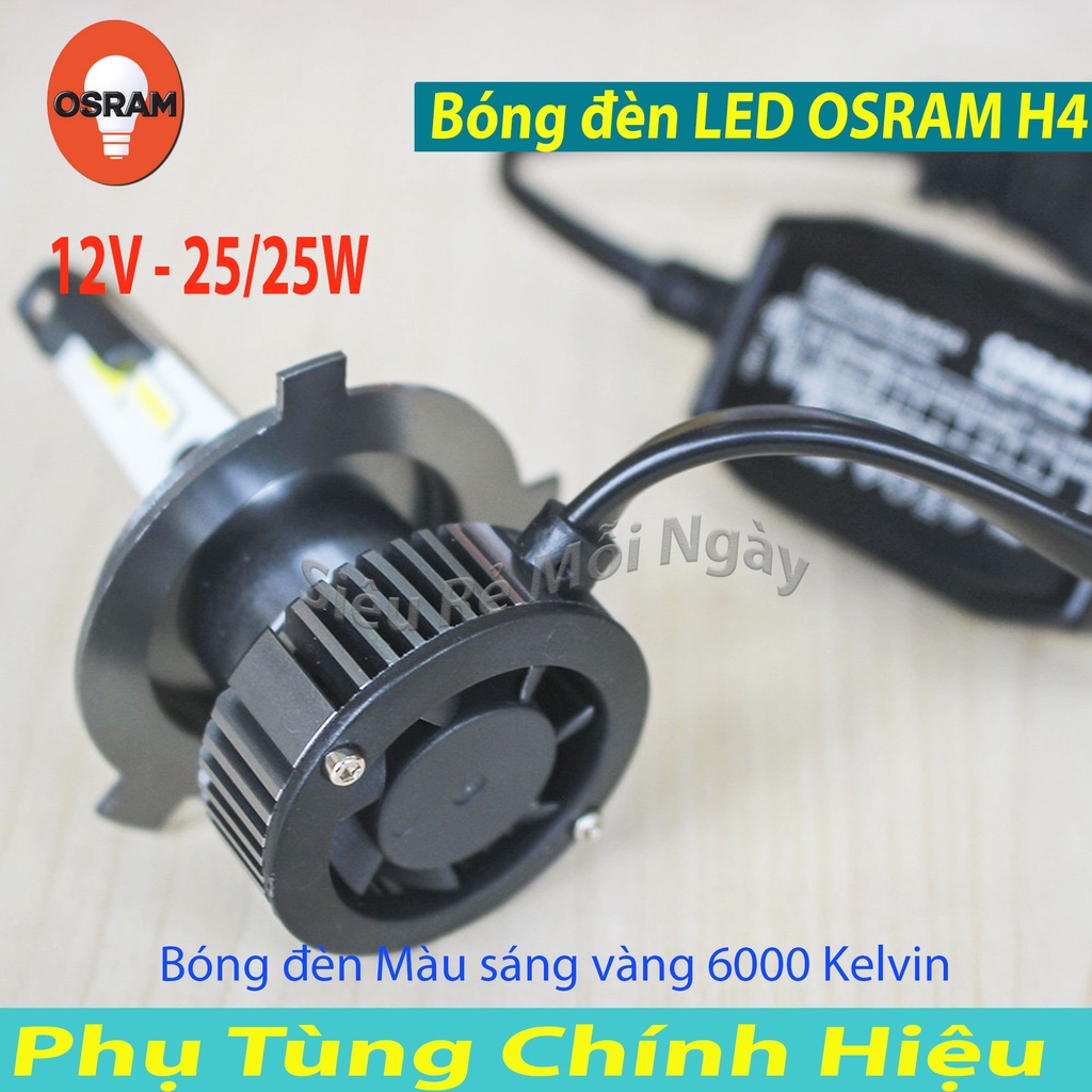 BÓNG ĐÈN LED OSRAM H4 PREMIUM XE SH, EXCITER, MÔ TÔ, Ô TÔ SIÊU SÁNG TRẮNG