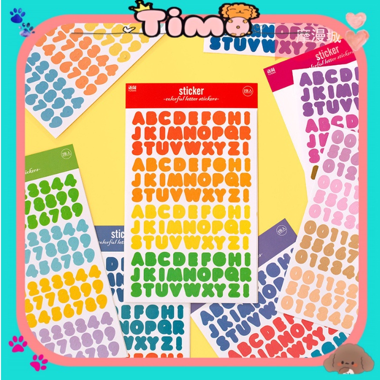 Sticker Bảng Chữ Cái Và Số Dập Nổi Tiếng Anh Alphabet 2 Tấm Trang Trí Toploader Sổ Tay Dụng Cụ Dán Bullet Journal ST70
