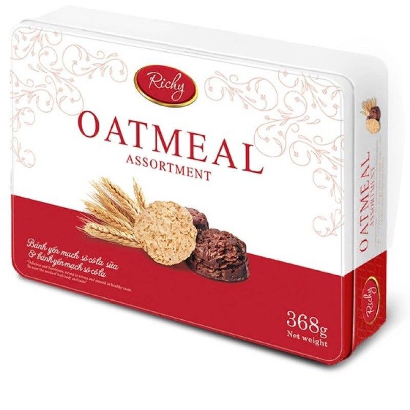 Bánh yến mạch Oatmeal hộp thiếc 368g