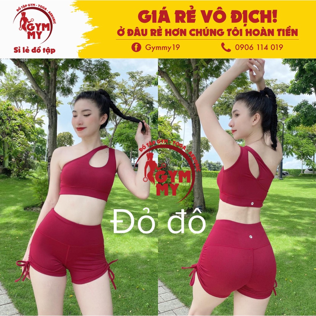 Set Đùi Lệch Vai Giọt Nước Thể Thao ⚡️ HÀNG  XUẤT KHẨU ⚡️ Tập Gym - Yoga - Aerobic
