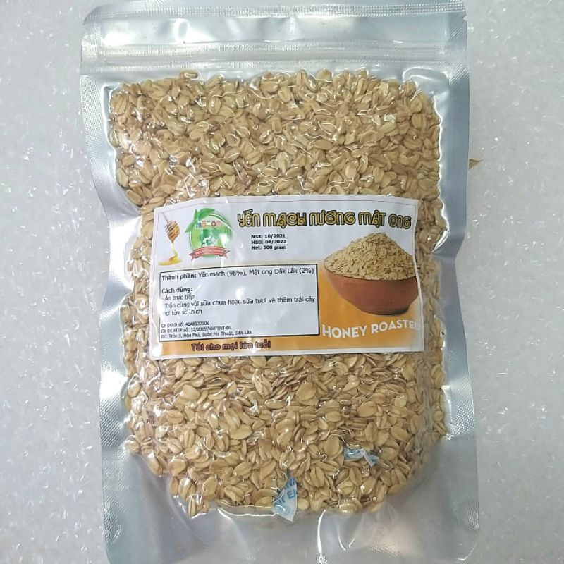 500Gr YẾN MẠCH CÁN DẸT NƯỚNG MẬT ONG (NGŨ CỐC ĂN KIÊNG, NGŨ CỐC ĂN SÁNG, NGŨ CỐC GIẢM CÂN,KHÔNG CÓ HẠNH NHÂN, GRANOLA