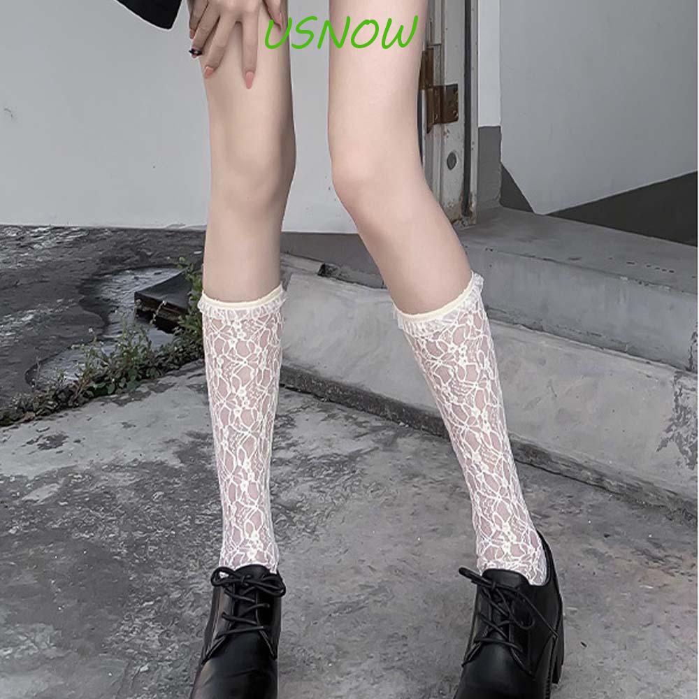 Vớ Dài Trung Bình In Hoa Phong Cách Lolita Hàn Quốc Thời Trang Mùa Hè Cho Nữ
