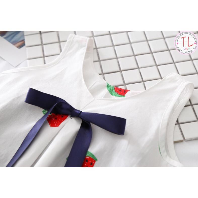 Sét bộ áo tay ngắn đính nơ hình quả dưa quần short xinh xắn cho bé - Bộ bé trai - bộ bé gái - Thời trang trẻ em