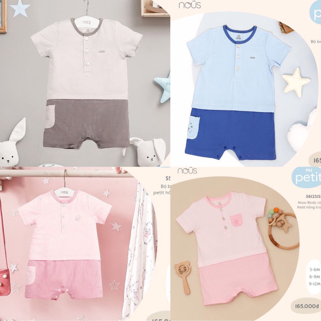 Nous-Bộ quần áo dài tay, ngắn tay, body cho bé hãng nous cực xinh size 3M-3Y