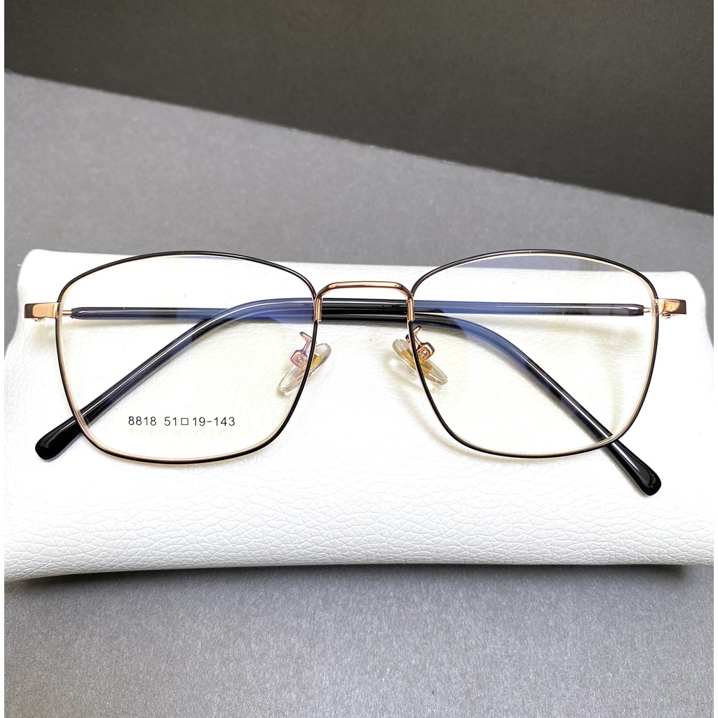 Gọng kính vuông kim loại mảnh nhẹ cao cấp E8818 dành cho nam và nữ | BigBuy360 - bigbuy360.vn