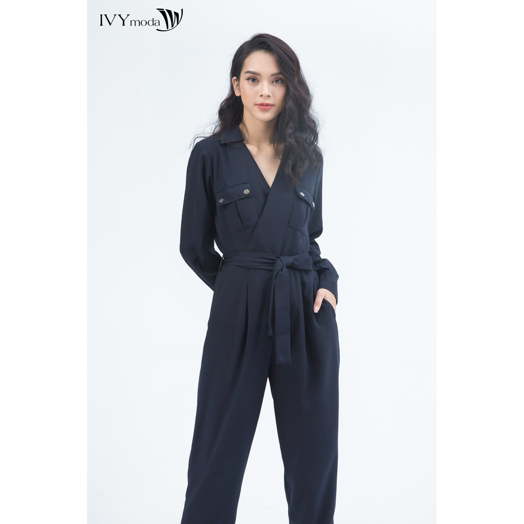 Áo liền quần nữ kèm thắt lưng IVY moda MS 18B7645