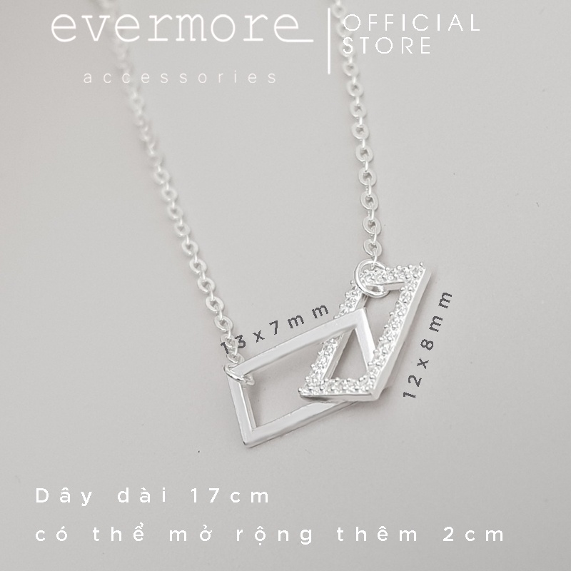 Lắc chân bạc EVERMORE, lắc chân bạc ta bạc ta chữ nhật đôi đính đá Xavia thanh lịch, minimalism - LC013