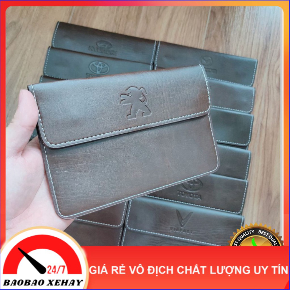 [XẢ KHO] Ví da đựng đăng kiểm xe ô tô - Cỡ Lớn - Chất da PU mềm mại - Gia công chắc chắn (Logo Ngẫu Nhiên)