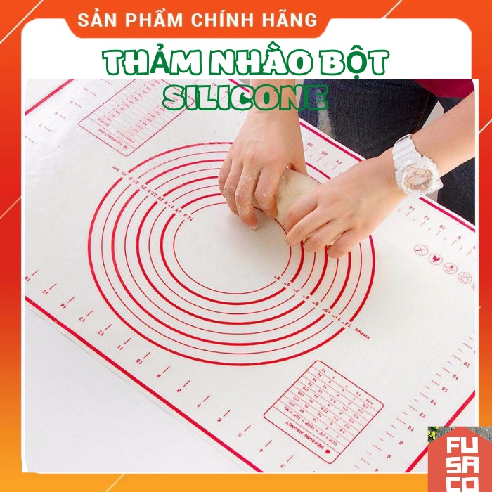 Thảm nhào bột (thảm silicone) chống dính làm bánh, nhào bột, đo kích cỡ pizza...