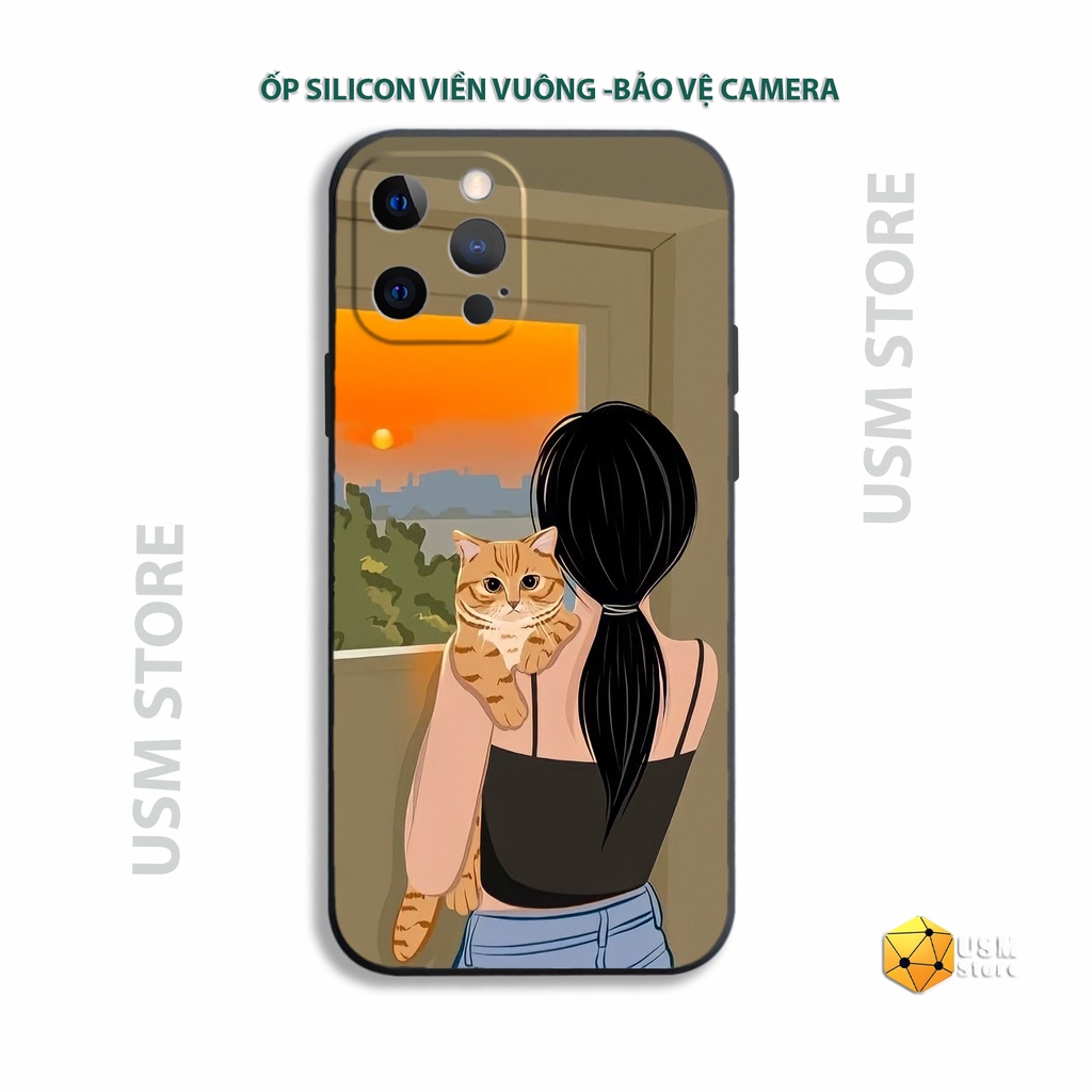 Ốp lưng iphone 11/11Pro/11Promax/12/12mini/12Pro/12Promax/13/13Mini/13Pro/13Promax viền vuông bảo vệ camera, cặp đôi