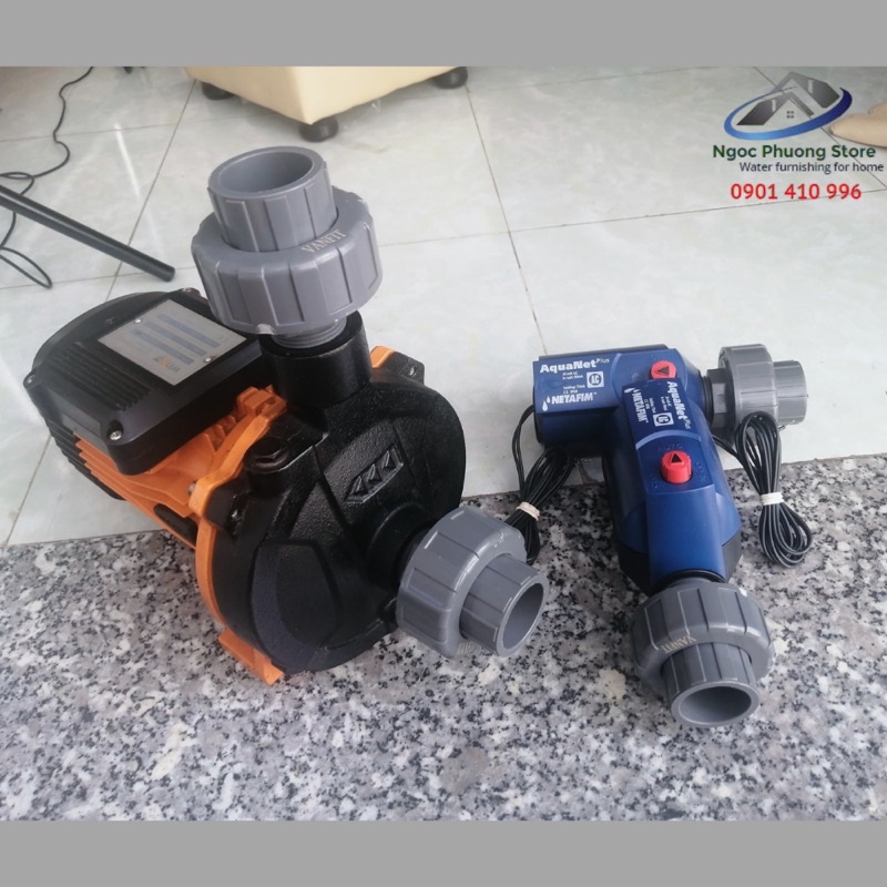 Rắc co nhựa ren ngoài 34mm  cắm ống PVC 27mm AQUAMATE