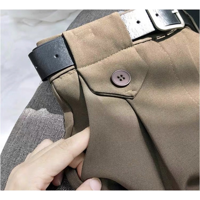 Quần tây nữ lưng cao phong cách hàn quốc cạp nắp túi