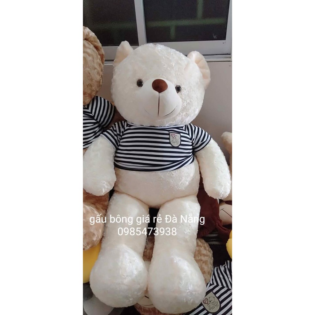 Gấu bông teddy màu trắng kem lông xoắn cao cấp khổ vải 1m2 màu socola VNXK